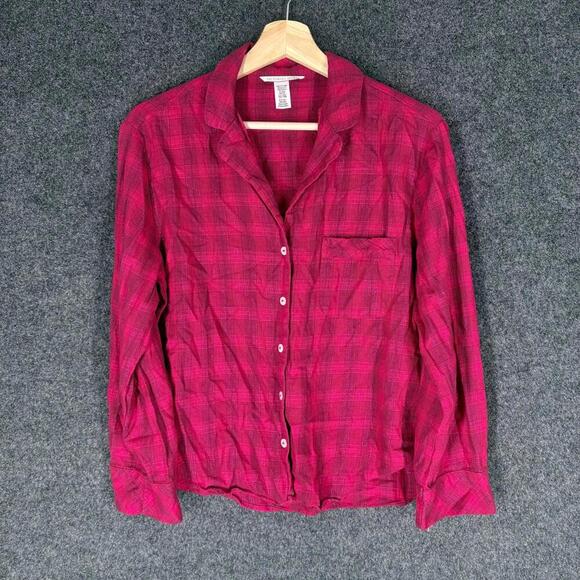 Victoria's Secret Tops - Victoria's Secret Shirt Women S Small Pink Plaid Button Up Collared Long Sleeve